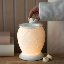 Load image into Gallery viewer, White ceramic electric wax melt warmer and oil burner UK