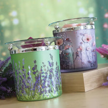 Load image into Gallery viewer, Purple Floral Tealight Wax Melt Warmer