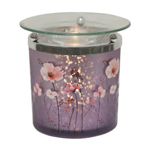 Load image into Gallery viewer, Purple Floral Tealight Wax Melt Warmer