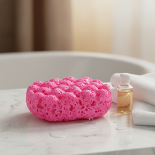Load image into Gallery viewer, Close-up of textured pink soap sponge