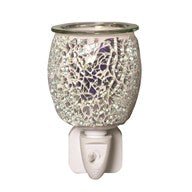 Load image into Gallery viewer, Silver glass mosaic electric plug in wax melt warmer decorative