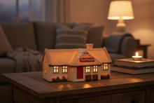 Load image into Gallery viewer, The Plough glowing with tealight - lifestyle shot