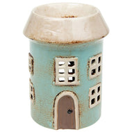 Village Pottery Aqua Wax Melt House Warmer With Windows