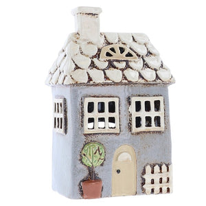 Village Pottery Grey Garden House Tealight Holder