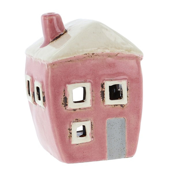 Village Pottery Pink Square House Mini Tealight Candle Holder - KELLY'S SMELLIES