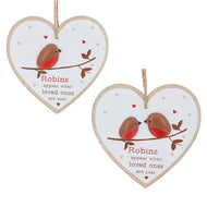 Robins Appear When Loved Ones Are Near Hanging Heart - KELLY'S SMELLIES