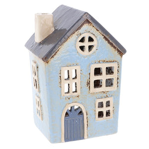 Village Pottery Blue House With A Round Window - KELLY'S SMELLIES