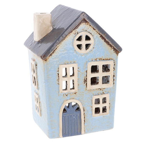 Village Pottery Blue House With A Round Window