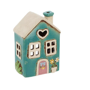 Village Pottery Garden House Teal Tealight House - KELLY'S SMELLIES