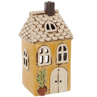 Village Pottery Yellow Garden House Tealight Holder