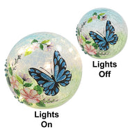 Crackle Glass LED Blue Butterfly Battery Operated Ball Light - KELLY'S SMELLIES