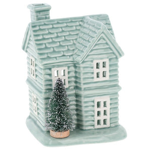 Sage Festive House Tealight Candle Holder - KELLY'S SMELLIES