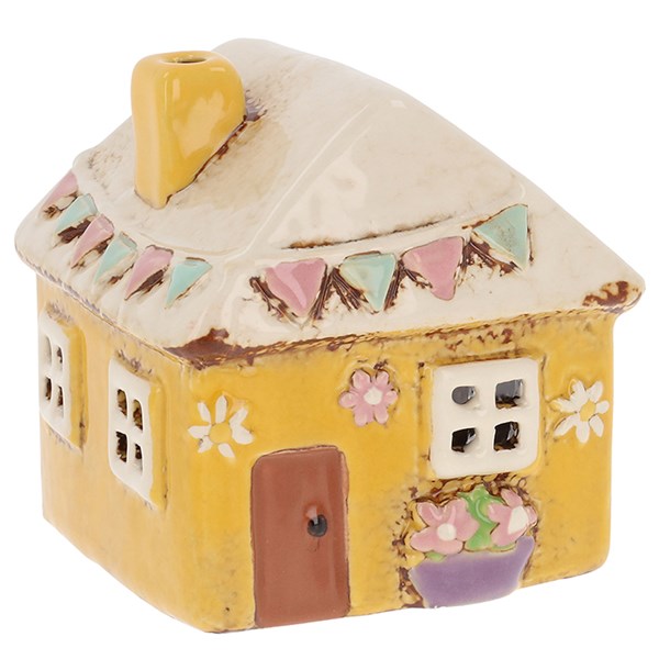 Village Pottery Garden House Yellow Tealight Holder