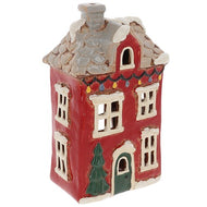 Village Pottery Christmas Dormer House Candle Holder