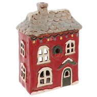 Village Pottery  Christmas Garden House Candle Holder