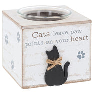 Cats Leave Paw Prints On Your Heart Tealight Candle Holder