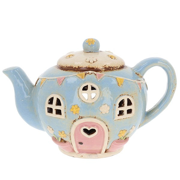Village Pottery Round Teapot Candle Holder