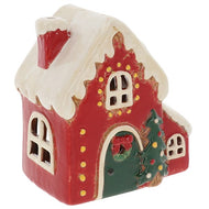 Village Pottery Christnas House With Fairy Lights