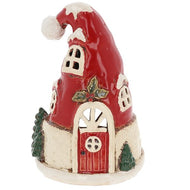 Village Pottery Christmas House Hat Candle Holder