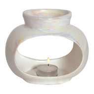 Oval Lustre Tealight Wax Melt Warmer - Ceramic Oil Burner