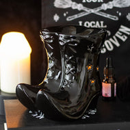 Black Witch Boots Oil & Wax Melt Warmer - Gothic Ceramic Tealight Burner