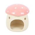 Load image into Gallery viewer, Pink Mushroom Oil Burner - Ceramic Tealight Wax Melt &amp; Fragrance Warmer
