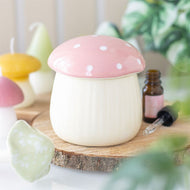 Pink Mushroom Oil Burner - Ceramic Tealight Wax Melt & Fragrance Warmer