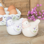 Hen Shaped Salt and Pepper Shakers - Pastel Ceramic Condiment Set
