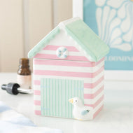 Pastel Beach Hut Oil & Wax Melt Warmer - Coastal Ceramic Tealight Burner