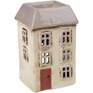Cream Square Village Pottery Warmer - KELLY'S SMELLIES