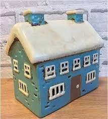 Blue Large Village Pottery Tealight Holder - KELLY'S SMELLIES