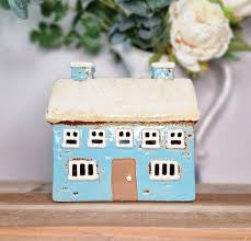 Blue Large Village Pottery Tealight Holder - KELLY'S SMELLIES