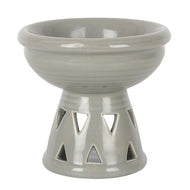 Grey Deep Dish Oil & Wax Melt Warmer - Large Ceramic Tealight Burner