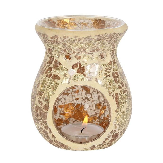 Small Mosaic Crackle Glass Oil Burner - KELLY'S SMELLIES