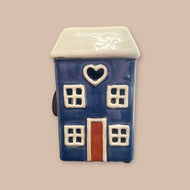 Navy Blue Village Pottery Tealight Wax Melt Warmer - KELLY'S SMELLIES