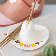 Howdy Cowboy Hat Incense Stick Holder - Western Style Trinket Dish