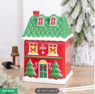 Red Christmas House Oil Burner