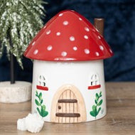Mushroom House Wax Melt & Oil Warmer - Whimsical Ceramic Tealight Burner