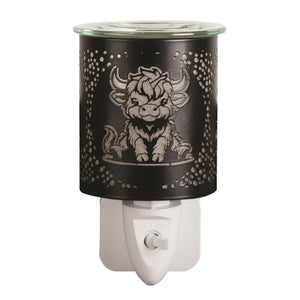 Black & Gold Highland Cow Plug In Mini Wax Melt Warmer