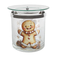 Gingerbread Man Glass Tealight Wax Melt Warmer