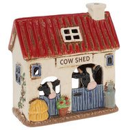 Village Pottery Cow Shed Tealight Candle Holder