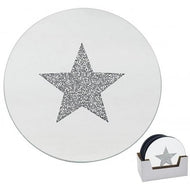 Crushed Crystal Star Mirrored Candle Plate - KELLY'S SMELLIES