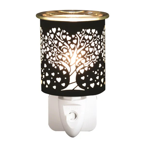 Heart Tree In Black and Gold Plug In Electric Wax Melt Warmer