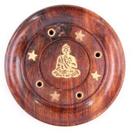 Round Incense Ash Catcher Sheesham Wood - KELLY'S SMELLIES