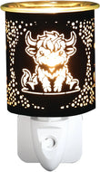 Black & Gold Highland Cow Wax Melt Plug In Warmer