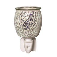 Silver Glass Mosaic Plug In Electric Wax Melt Warmer - KELLY'S SMELLIES