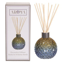 Load image into Gallery viewer, Blue Glass Diffuser Vase Complete With Reeds - KELLY&#39;S SMELLIES
